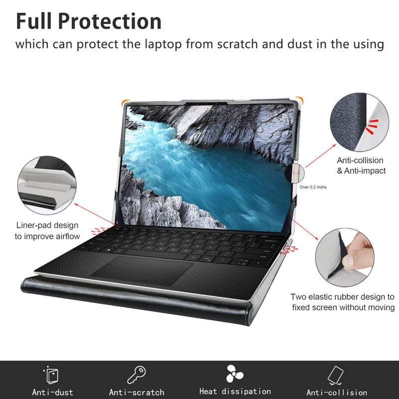 Alapmk Protective Cover Case for Dell XPS 15 9500 9510 9520 9530/Precision 15 5550 5560 5570 5580 15.6" Laptop[Not fit XPS 15 7590 9570 9560 9550/XPS 15 2-in-1 9575],Black - Image 5